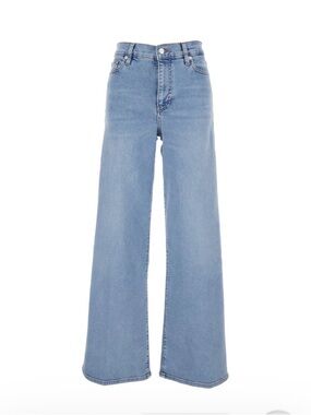Frame Denim Light Blue High-Rise Wide-Leg Jeans